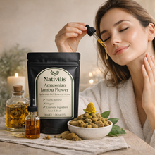 Load image into Gallery viewer, Nativilis Amazonian Jambu Flower 30g | Plant-Based Muscle Relaxing Sensation | Spilanthol-Rich | Dried Vegan Herb - (1.06 oz) US - Acmella Oleracea
