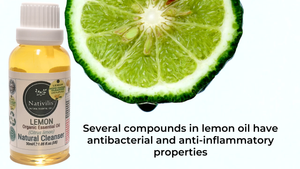 Nativilis Lemon Organic Essential Oil 30 ml (Citrus limon) - Absorbent antibacterial antifungal fight against acne facial cleanser - Copaiba Properties