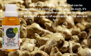 Nativilis Ginger Root Essential Oil (Zingiber Officinale ) - Anti-inflammatory relieve nausea - promote hair health and growth and skin care - Copaiba properties 30ml