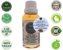 Load image into Gallery viewer, Nativilis Organic Clove Bud Essential Oil (Eugenia Caryophyllus) - natural pain reliever for toothache muscle pain - skin care - Copaiba properties 30ml Media 11 of 30
