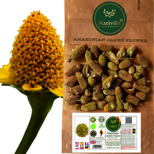 Nativilis Amazonian Jambu Flower 30g | Plant-Based Muscle Relaxing Sensation | Spilanthol-Rich | Dried Vegan Herb - (1.06 oz) US - Acmella Oleracea