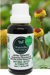 Nativilis Jambu Spilanthol Amazonian Bioactive Oil - Spilanthes Acmella Oleracea Extract - 100% Natural and Pure Botox Alternative - Relax facial muscles reduce wrinkles and fine lines improve skin firmness antioxidant properties Copaiba - 30 ml