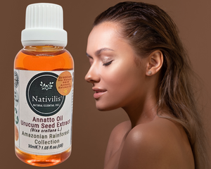 Nativilis Amazonian Urucum Seed Extract Annatto Oil 30 ml (Bixa orellana L.) Emolient for Suncream Lotion | Ultraviolet Rays Protection properties – Brazilian Bio-Natural Skin Tanning Oil - Copaiba Benefits