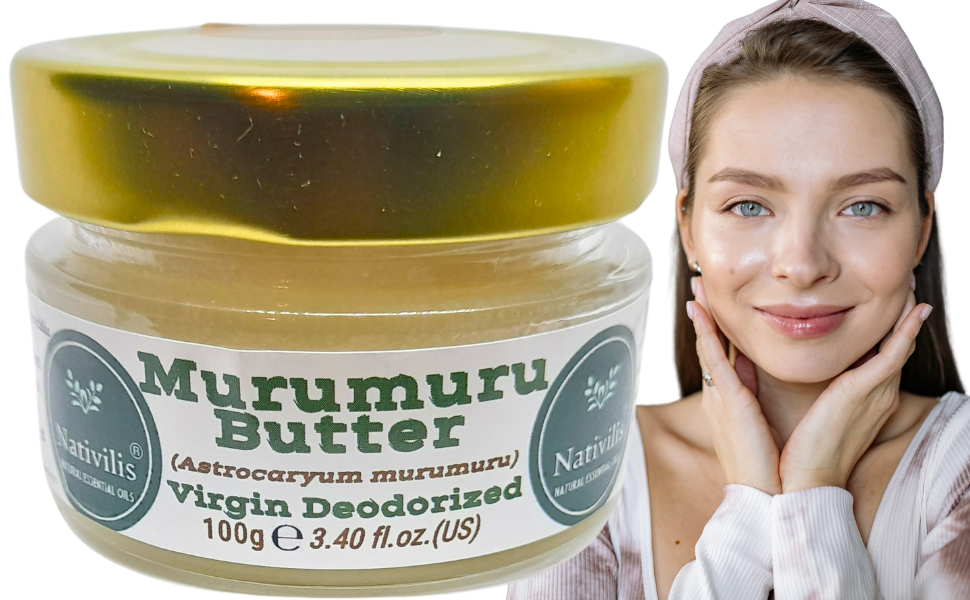 Nativilis Murumuru Butter Virgin Deodorized (Astrocaryum murumuru) – Less frizzy hair - Won’t clog your pores – Copaiba properties - FG