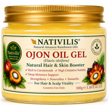 Load image into Gallery viewer, Nativilis Ojon Oil Gel - (Elaeis oleifera) NATURAL HAIR SKIN BOOSTER Rainforest Virgin Oil - revitalizes damaged follicles helps effective hair growth volumize and get tame frizz – Copaiba
