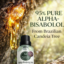 Load image into Gallery viewer, Nativilis Candeia Essential Oil Natural Alpha Bisabolol 95% (Eremanthus erythropappus) - Sesquiterpene – Vegan - Antibacterial Anti-inflammatory - Skin-Smoothing - Wound Healing Nociceptive Properties
