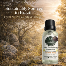 Load image into Gallery viewer, Nativilis Candeia Essential Oil Natural Alpha Bisabolol 95% (Eremanthus erythropappus) - Sesquiterpene – Vegan - Antibacterial Anti-inflammatory - Skin-Smoothing - Wound Healing Nociceptive Properties
