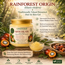 Load image into Gallery viewer, Nativilis Ojon Oil Gel - (Elaeis oleifera) NATURAL HAIR SKIN BOOSTER Rainforest Virgin Oil - revitalizes damaged follicles helps effective hair growth volumize and get tame frizz – Copaiba
