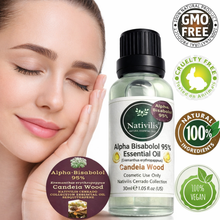 Load image into Gallery viewer, Nativilis Candeia Essential Oil Natural Alpha Bisabolol 95% (Eremanthus erythropappus) - Sesquiterpene – Vegan - Antibacterial Anti-inflammatory - Skin-Smoothing - Wound Healing Nociceptive Properties

