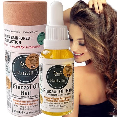 Pracaxi Oil – Pure Amazon Rainforest Hair Oil, Anti-Frizz Serum & Deep Hydration for Smooth, Shiny Hair & Scalp (30 ml)