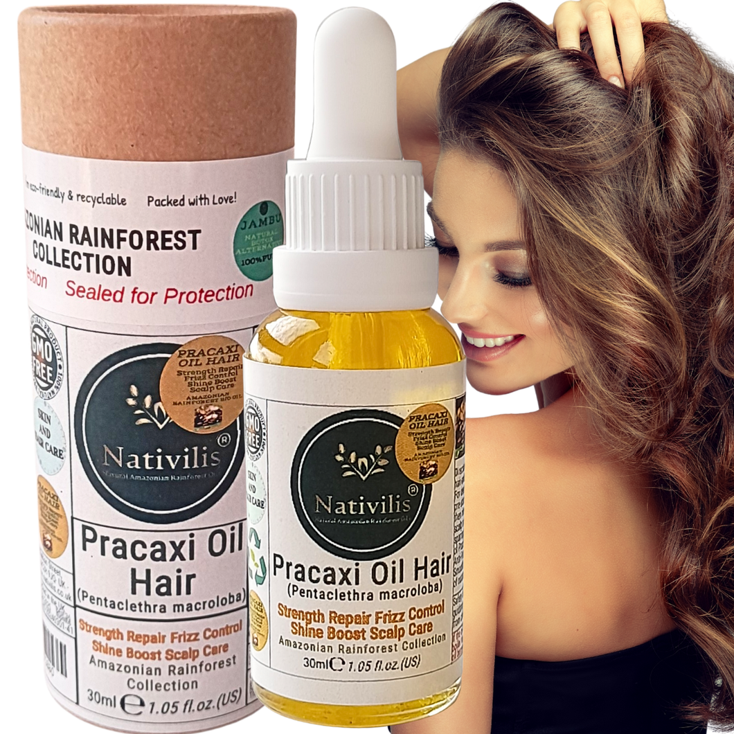 Pracaxi Oil – Pure Amazon Rainforest Hair Oil, Anti-Frizz Serum & Deep Hydration for Smooth, Shiny Hair & Scalp (30 ml)