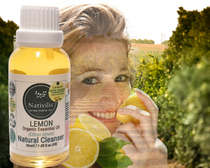 Nativilis Lemon Organic Essential Oil 30 ml (Citrus limon) - Absorbent antibacterial antifungal fight against acne facial cleanser - Copaiba Properties