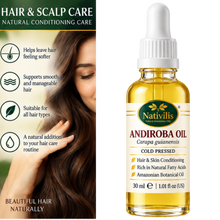 Load image into Gallery viewer, Nativilis Andiroba Oil – 100% Pure Carapa Guianensis Seed Oil – Amazonian Botanical Care for Hair, Scalp, Face &amp; Body – Cold Pressed – 30 ml
