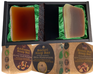 Nativilis Amazonian Collection 3-piece Soap Bar 300 grams - ANDIROBA BACURI BRAZIL NUT - Natural Vegan Emollient Face Skin Body Soap Moisturises & Cleanses No Chemicals Additives, Colours or Lauryl