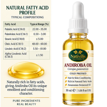 Load image into Gallery viewer, Nativilis Andiroba Oil – 100% Pure Carapa Guianensis Seed Oil – Amazonian Botanical Care for Hair, Scalp, Face &amp; Body – Cold Pressed – 30 ml
