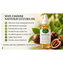 Load image into Gallery viewer, Nativilis Ucuuba Oil – 100% Pure Virola Surinamensis Seed Oil – Cold Pressed &amp; Fractionated – 30 ml
