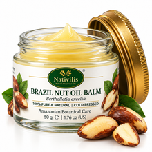 Load image into Gallery viewer, Nativilis Brazil Nut Oil Balm – 100% Pure Bertholletia Excelsa Seed Oil – Cold Pressed – 50 g
