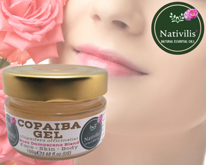Nativilis Copaiba Gel (Copaifera officinalis) 100% Natural Multipurpose Gel Rosa damascena Face Skin Body Moisturizing Anti-aging