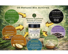 Load image into Gallery viewer, Amazon Rainforest Botanical Face Cream by Nativilis with 5 plant oils and butters, 1.62 oz glass jar with black lid
