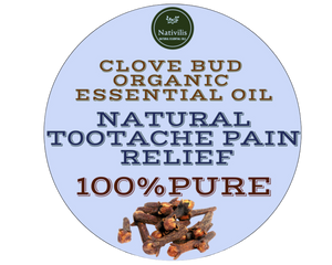 Nativilis Organic Clove Bud Essential Oil (Eugenia Caryophyllus) - natural pain reliever for toothache muscle pain - skin care - Copaiba properties 30ml