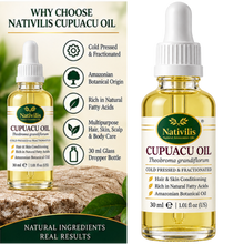 Load image into Gallery viewer, Nativilis Cupuaçu Oil – 100% Pure Theobroma Grandiflorum Seed Oil – Cold Pressed &amp; Fractionated – 30 ml

