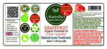 Load image into Gallery viewer, Nativilis Grapefruit Organic Essential Oil 30 ml (Citrus × paradisi) - Antibacterial and Antimicrobial Effects - Fights against acne -Promote Weight Loss - Copaiba Properties

