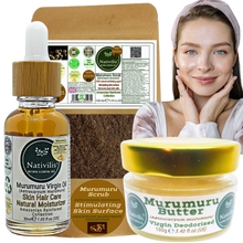 Load image into Gallery viewer, Nativilis Murumuru Collection Oil - Butter - Scrub (Astrocaryum murumuru) Amazonian Rainforest - Skin Hair Care Natural Moisturizer – Less frizzy hair - Won’t clog your pores – Copaiba properties
