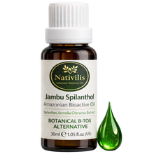 Load image into Gallery viewer, Nativilis Jambu Spilanthol botanical extract oil in 30 ml amber glass bottle
