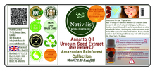 Load image into Gallery viewer, Nativilis Amazonian Urucum Seed Extract Annatto Oil 30 ml (Bixa orellana L.) Emolient for Suncream Lotion | Ultraviolet Rays Protection properties – Brazilian Bio-Natural Skin Tanning Oil - Copaiba Benefits
