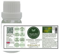 Load image into Gallery viewer, Products Nativilis Organic Fennel Sweet Essential Oil (Foeniculum vulgare) - 100% Natural - 10ml - (GC/MS Tested)
