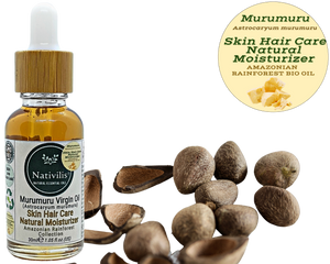 Nativilis Murumuru Virgin Oil (Astrocaryum murumuru) Amazonian Rainforest Collection - Skin Hair Care Natural Moisturizer – Less frizzy hair - Won’t clog your pores – Copaiba properties