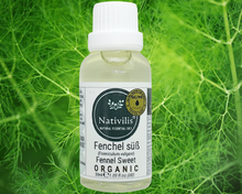 Load image into Gallery viewer, Nativilis Organic Fennel Sweet Essential Oil (Foeniculum vulgare) - 100% Natural - 30ml - (GC/MS Tested)
