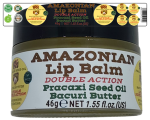 Nativilis AMAZONIAN LIP BALM DOUBLE ACTION FORMULA WITH PRACAXI SEED OIL (Pentaclethra macroloba) + BACURI BUTTER (Platonia insignis) Moisturises Dry Lips and Heals Chapped Lips - Toned Lips - Copaiba