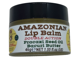 Nativilis AMAZONIAN LIP BALM DOUBLE ACTION FORMULA WITH PRACAXI SEED OIL (Pentaclethra macroloba) + BACURI BUTTER (Platonia insignis) Moisturises Dry Lips and Heals Chapped Lips - Toned Lips - Copaiba