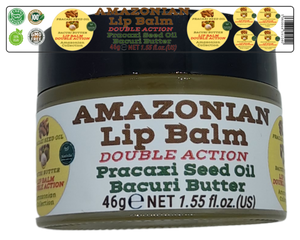 Nativilis AMAZONIAN LIP BALM DOUBLE ACTION FORMULA WITH PRACAXI SEED OIL (Pentaclethra macroloba) + BACURI BUTTER (Platonia insignis) Moisturises Dry Lips and Heals Chapped Lips - Toned Lips - Copaiba