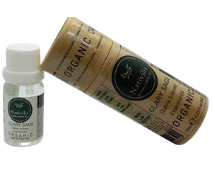 Nativilis Organic Clary Sage Essential Oil (Salvia sclarea) - 100% Natural - 10ml - (GC/MS Tested)