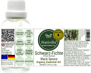 Nativilis Organic Black Spruce Essential Oil (Picea mariana) - 100% Natural - 30ml - (GC/MS Tested)