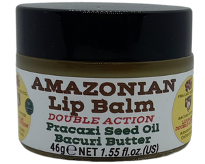 Nativilis AMAZONIAN LIP BALM DOUBLE ACTION FORMULA WITH PRACAXI SEED OIL (Pentaclethra macroloba) + BACURI BUTTER (Platonia insignis) Moisturises Dry Lips and Heals Chapped Lips - Toned Lips - Copaiba