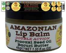 Load image into Gallery viewer, Nativilis AMAZONIAN LIP BALM DOUBLE ACTION FORMULA WITH PRACAXI SEED OIL (Pentaclethra macroloba) + BACURI BUTTER (Platonia insignis) Moisturises Dry Lips and Heals Chapped Lips - Toned Lips - Copaiba
