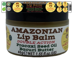 Nativilis AMAZONIAN LIP BALM DOUBLE ACTION FORMULA WITH PRACAXI SEED OIL (Pentaclethra macroloba) + BACURI BUTTER (Platonia insignis) Moisturises Dry Lips and Heals Chapped Lips - Toned Lips - Copaiba