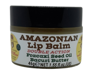 Nativilis AMAZONIAN LIP BALM DOUBLE ACTION FORMULA WITH PRACAXI SEED OIL (Pentaclethra macroloba) + BACURI BUTTER (Platonia insignis) Moisturises Dry Lips and Heals Chapped Lips - Toned Lips - Copaiba