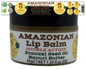 Nativilis AMAZONIAN LIP BALM DOUBLE ACTION FORMULA WITH PRACAXI SEED OIL (Pentaclethra macroloba) + BACURI BUTTER (Platonia insignis) Moisturises Dry Lips and Heals Chapped Lips - Toned Lips - Copaiba