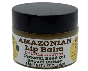 Nativilis AMAZONIAN LIP BALM DOUBLE ACTION FORMULA WITH PRACAXI SEED OIL (Pentaclethra macroloba) + BACURI BUTTER (Platonia insignis) Moisturises Dry Lips and Heals Chapped Lips - Toned Lips - Copaiba