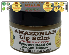 Load image into Gallery viewer, Nativilis AMAZONIAN LIP BALM DOUBLE ACTION FORMULA WITH PRACAXI SEED OIL (Pentaclethra macroloba) + BACURI BUTTER (Platonia insignis) Moisturises Dry Lips and Heals Chapped Lips - Toned Lips - Copaiba
