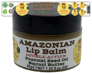 Nativilis AMAZONIAN LIP BALM DOUBLE ACTION FORMULA WITH PRACAXI SEED OIL (Pentaclethra macroloba) + BACURI BUTTER (Platonia insignis) Moisturises Dry Lips and Heals Chapped Lips - Toned Lips - Copaiba