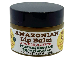 Nativilis AMAZONIAN LIP BALM DOUBLE ACTION FORMULA WITH PRACAXI SEED OIL (Pentaclethra macroloba) + BACURI BUTTER (Platonia insignis) Moisturises Dry Lips and Heals Chapped Lips - Toned Lips - Copaiba