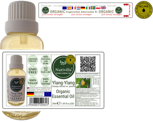 Nativilis Organic Ylang Ylang Essential Oil (Cananga odorata var. genuina)- 100% Natural - 30ml - (GC/MS Tested)