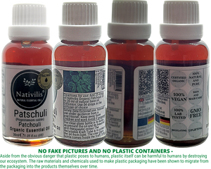 Nativilis Organic Patchouli Essential Oil (Pogostemon cablin) - 100% Natural - 30ml - (GC/MS Tested)
