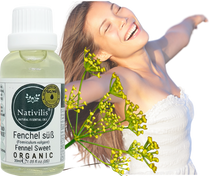 Load image into Gallery viewer, Nativilis Organic Fennel Sweet Essential Oil (Foeniculum vulgare) - 100% Natural - 30ml - (GC/MS Tested)
