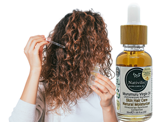Nativilis Murumuru Virgin Oil (Astrocaryum murumuru) Amazonian Rainforest Collection - Skin Hair Care Natural Moisturizer – Less frizzy hair - Won’t clog your pores – Copaiba properties